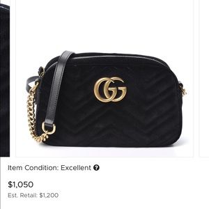 GUCCI “Velvet Matelasse Small GG Marmont Black”